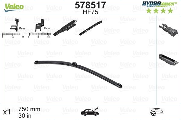 Valeo 578517 - Щетка стеклоочистителя parts5.com