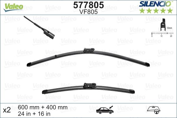 Valeo 577805 - Щетка стеклоочистителя parts5.com