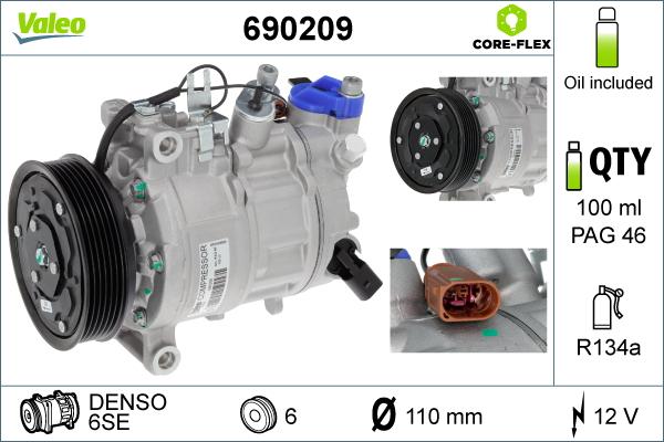 Valeo 690209 - Компрессор кондиционера parts5.com