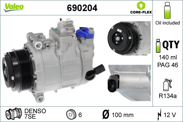 Valeo 690204 - Компрессор кондиционера parts5.com