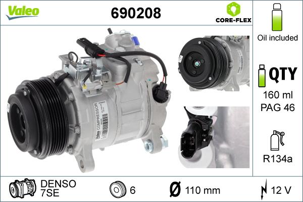 Valeo 690208 - Компрессор кондиционера parts5.com