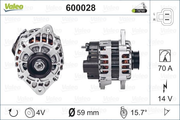 Valeo 600028 - Генератор parts5.com