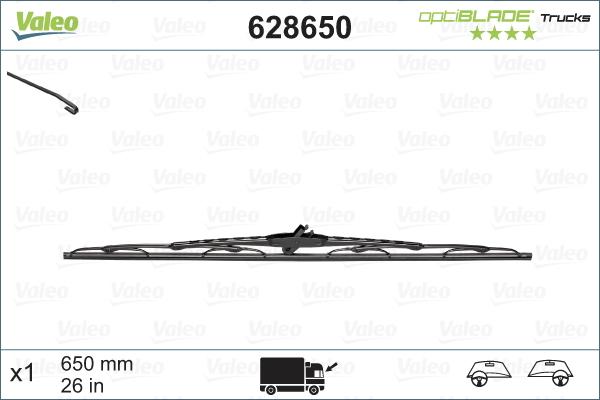 Valeo 628650 - Щетка стеклоочистителя parts5.com