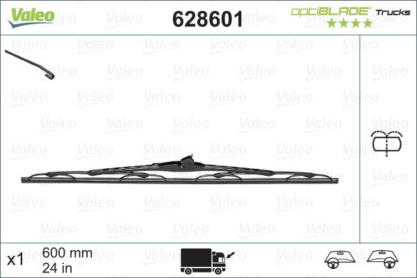 Valeo 628601 - Щетка стеклоочистителя parts5.com