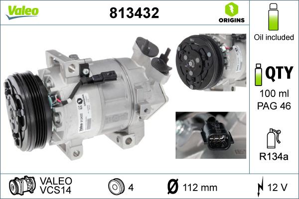 Valeo 813432 - Компрессор кондиционера parts5.com