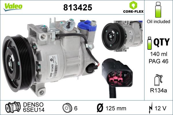 Valeo 813425 - Compresor, aire acondicionado parts5.com