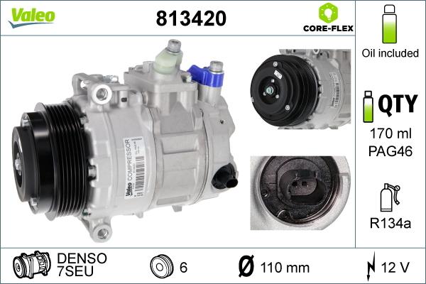 Valeo 813420 - Компрессор кондиционера parts5.com