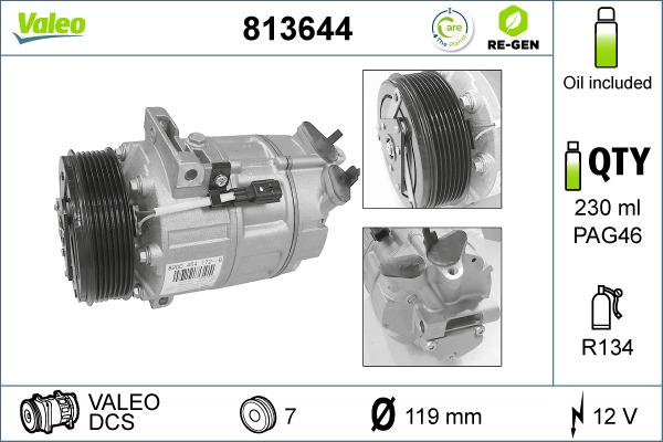 Valeo 813644 - Компрессор кондиционера parts5.com