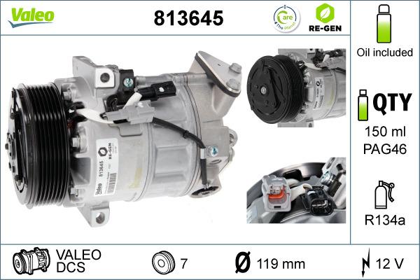 Valeo 813645 - Компрессор кондиционера parts5.com