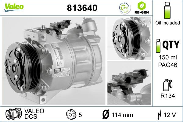 Valeo 813640 - Компрессор кондиционера parts5.com