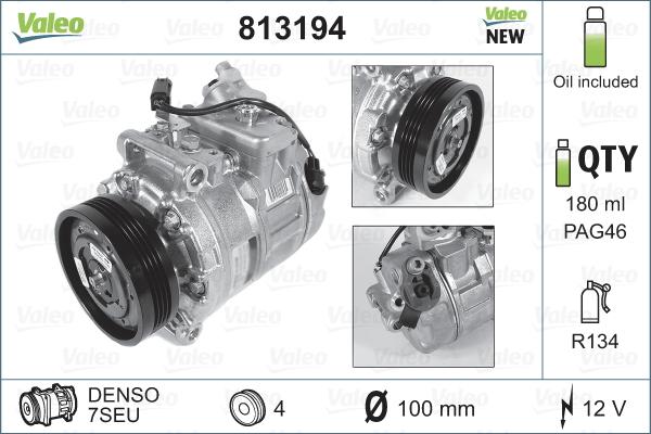 Valeo 813194 - Компрессор кондиционера parts5.com