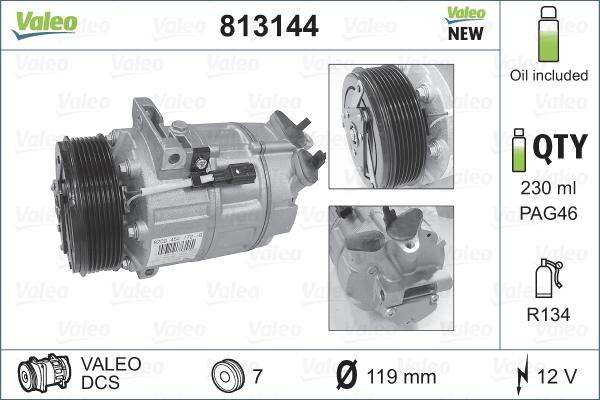 Valeo 813144 - Компрессор кондиционера parts5.com