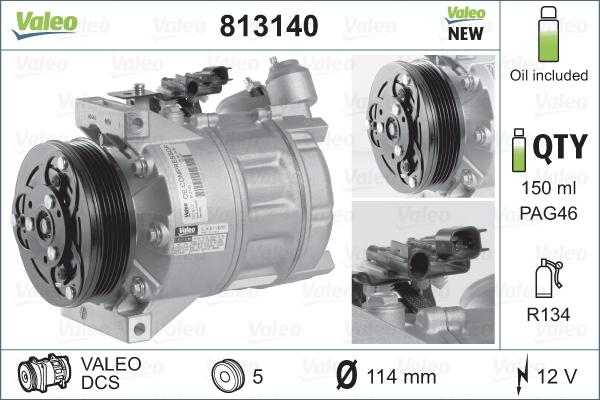 Valeo 813140 - Компрессор кондиционера parts5.com