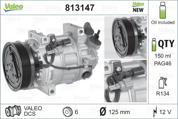 Valeo 813147 - Компрессор кондиционера parts5.com