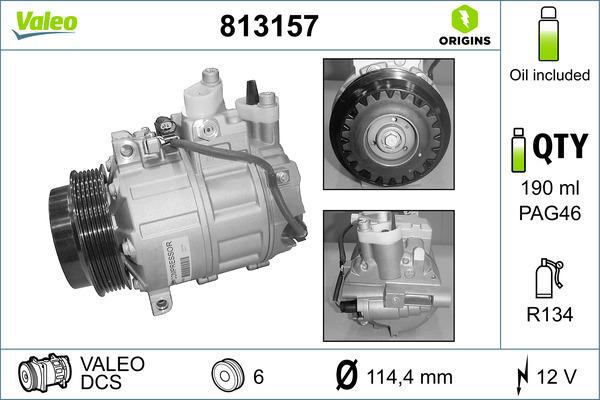 Valeo 813157 - Компрессор кондиционера parts5.com