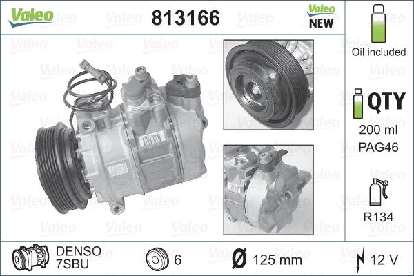 Valeo 813166 - Компрессор кондиционера parts5.com