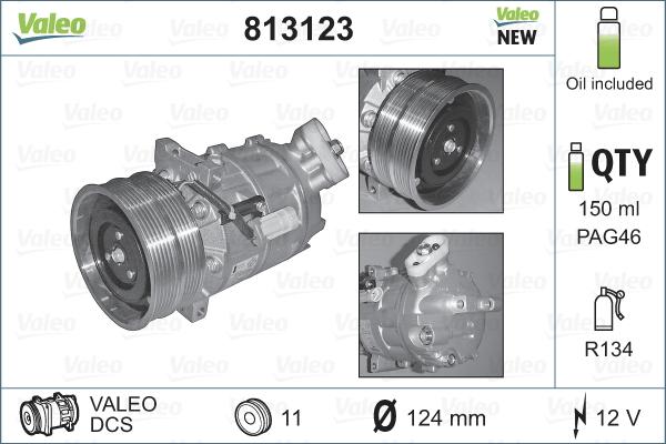 Valeo 813123 - Компрессор кондиционера parts5.com