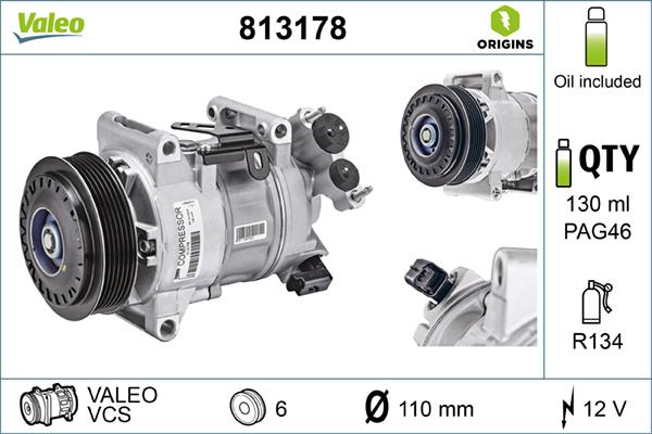 Valeo 813178 - Компрессор кондиционера parts5.com