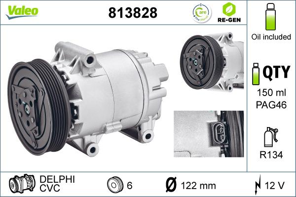 Valeo 813828 - Компрессор кондиционера parts5.com