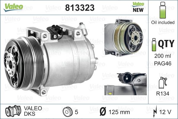 Valeo 813323 - Compresor, aire acondicionado parts5.com