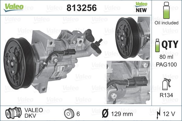 Valeo 813256 - Компрессор кондиционера parts5.com