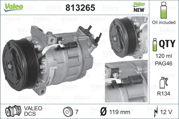 Valeo 813265 - Компрессор кондиционера parts5.com