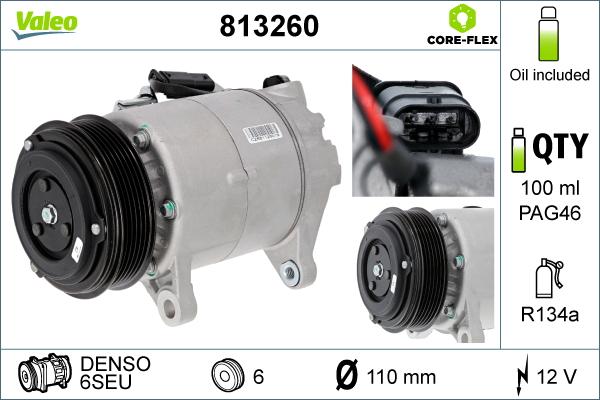 Valeo 813260 - Компрессор кондиционера parts5.com