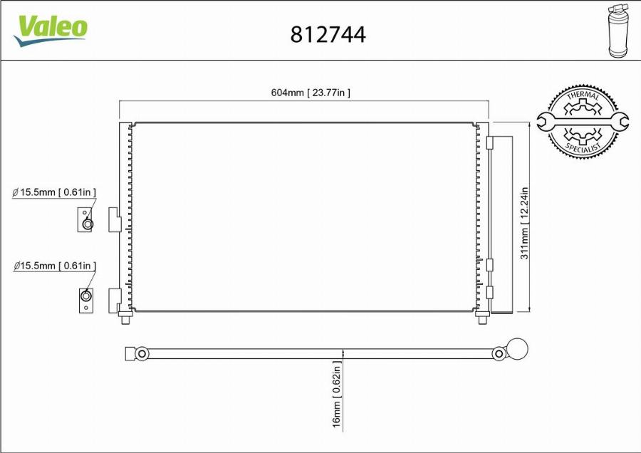 Valeo 812744 - Конденсатор кондиционера parts5.com