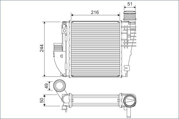 Valeo 822927 - Интеркулер, теплообменник турбины parts5.com