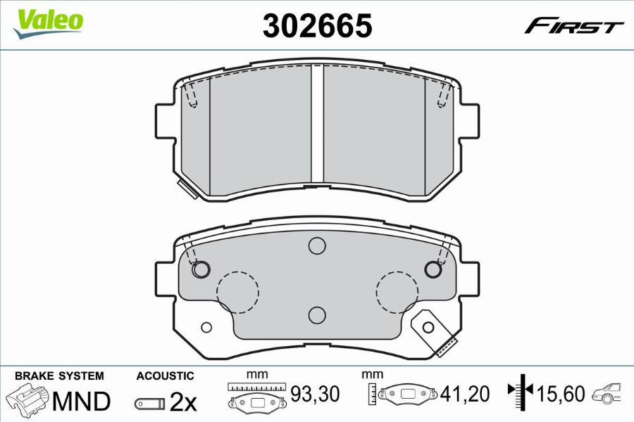 Valeo 302665 - Тормозные колодки, дисковые, комплект parts5.com