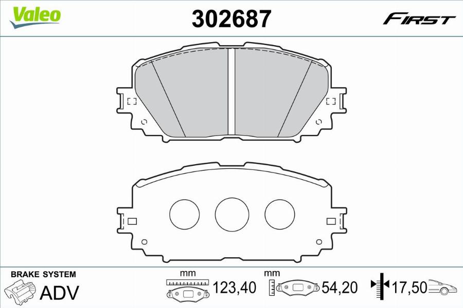 Valeo 302687 - Тормозные колодки, дисковые, комплект parts5.com