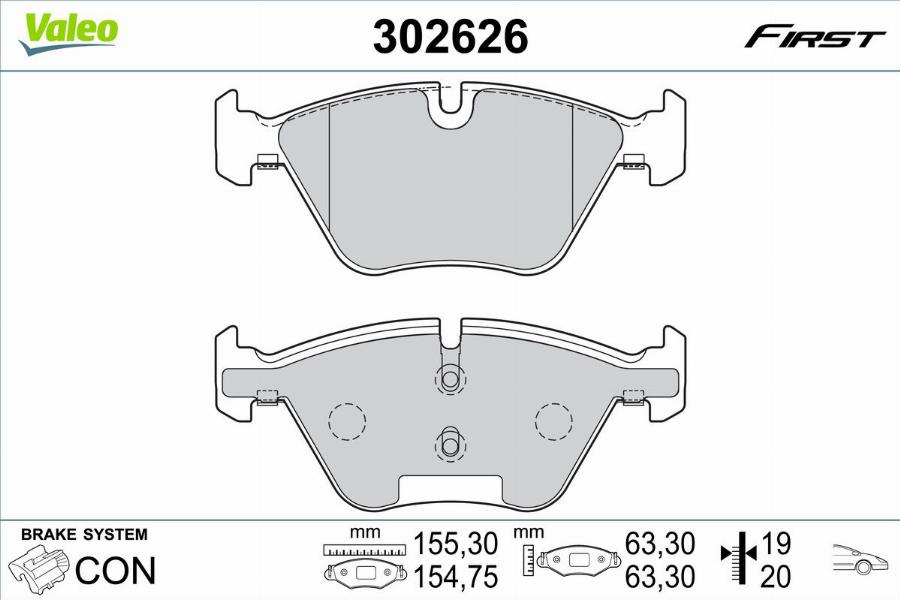 Valeo 302626 - Тормозные колодки, дисковые, комплект parts5.com