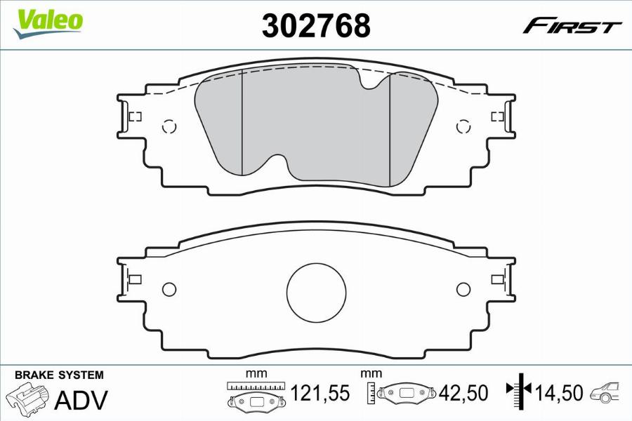 Valeo 302768 - Тормозные колодки, дисковые, комплект parts5.com