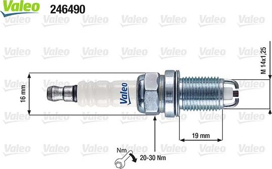 Valeo 246490 - Свеча зажигания parts5.com