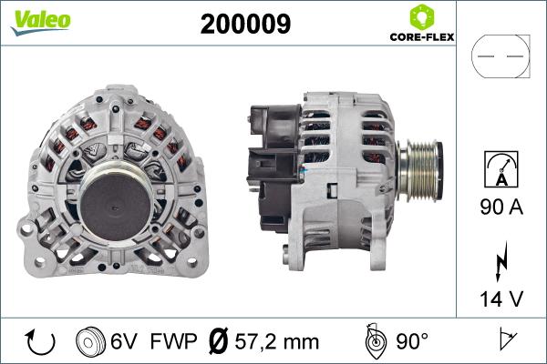 Valeo 200009 - Генератор parts5.com