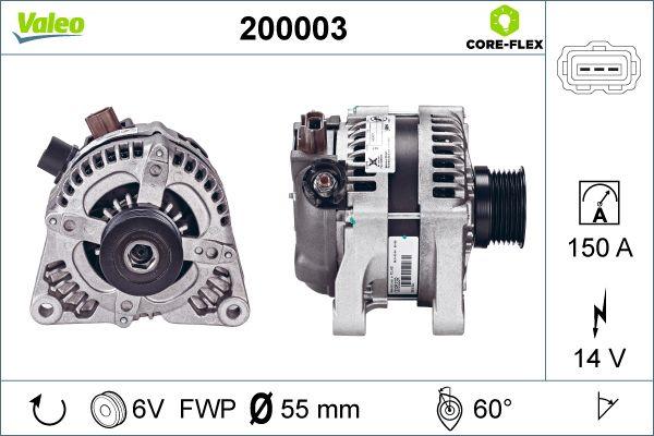 Valeo 200003 - Генератор parts5.com