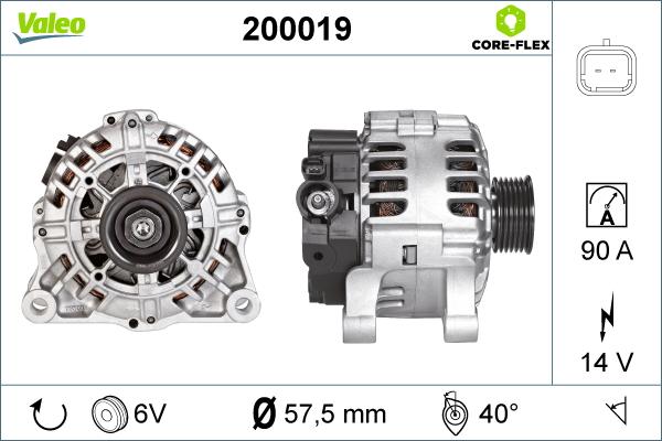 Valeo 200019 - Генератор parts5.com