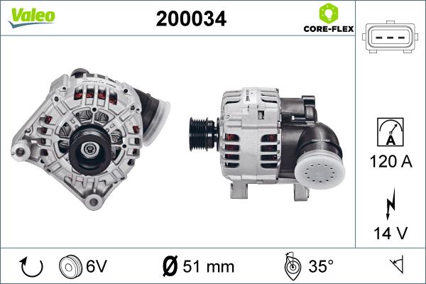 Valeo 200034 - Генератор parts5.com