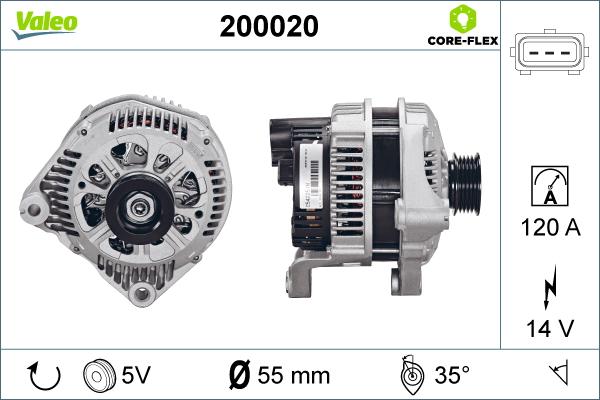 Valeo 200020 - Генератор parts5.com