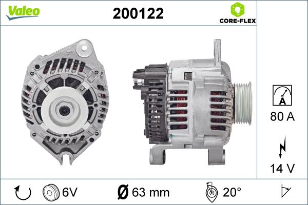 Valeo 200122 - Генератор parts5.com