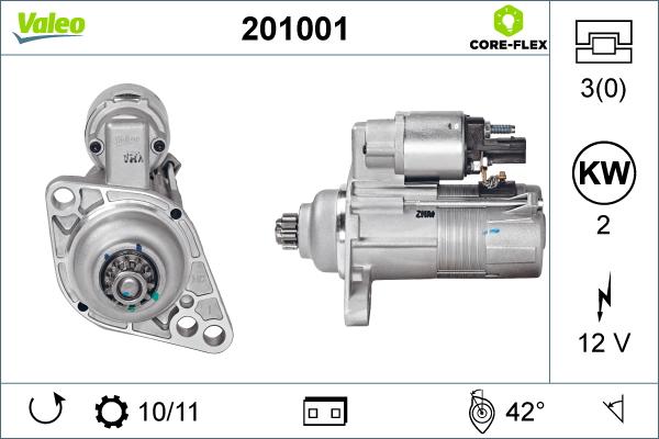 Valeo 201001 - Motor de arranque parts5.com