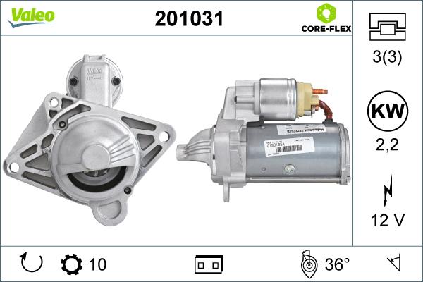 Valeo 201031 - Стартер parts5.com