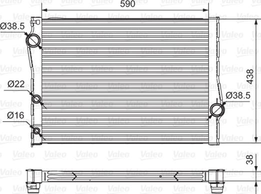 Valeo 701549 - Радиатор, охлаждение двигателя parts5.com