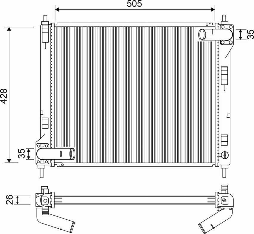 Valeo 701264 - Радиатор, охлаждение двигателя parts5.com