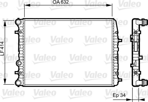 Valeo 732864 - Радиатор, охлаждение двигателя parts5.com