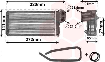 Van Wezel 40006199 - Теплообменник, отопление салона parts5.com