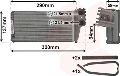 Van Wezel 40006227 - Теплообменник, отопление салона parts5.com