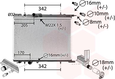 Van Wezel 40002300 - Радиатор, охлаждение двигателя parts5.com