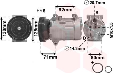 Van Wezel 4300K103 - Компрессор кондиционера parts5.com