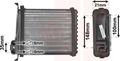 Van Wezel 59006085 - Теплообменник, отопление салона parts5.com